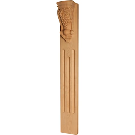 34 1/2 X 5 X 4 1/4 Carved Grape Decorative Pilaster In Cherry
